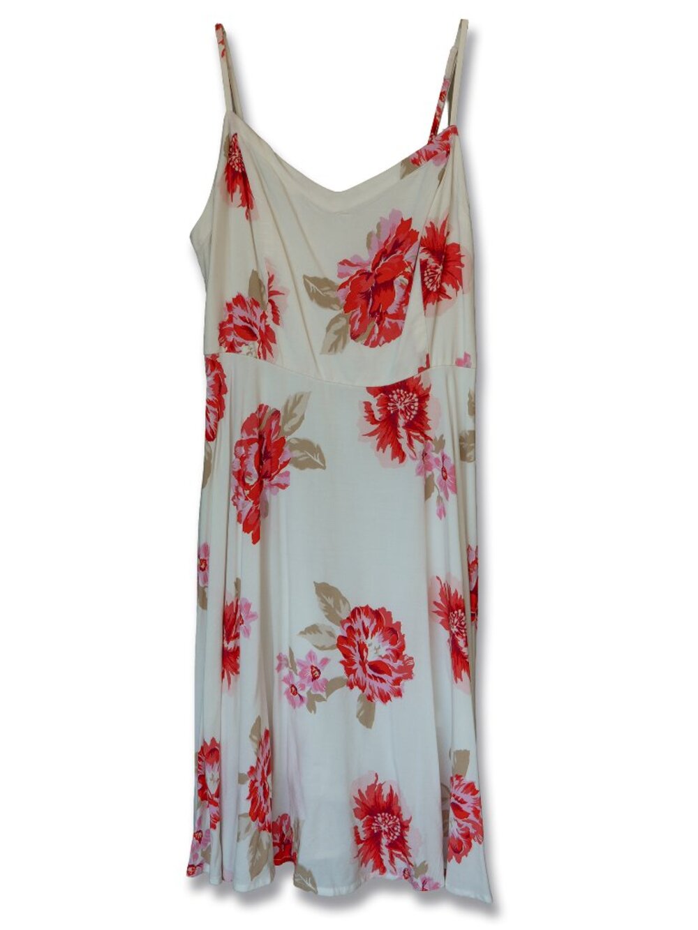 OLD NAVY White Dress Milk Maid Sweetheart Full Skirt Feminine Floral Sun Dress